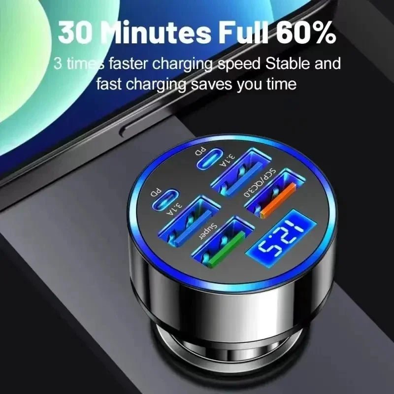 350W Car Charger USB PD QC3.0 USB C Car Phone Charger Type C Adapter for iPhone Samsung Huawei Xiaomi Quick Charge ﻿ - SmartBox Pro