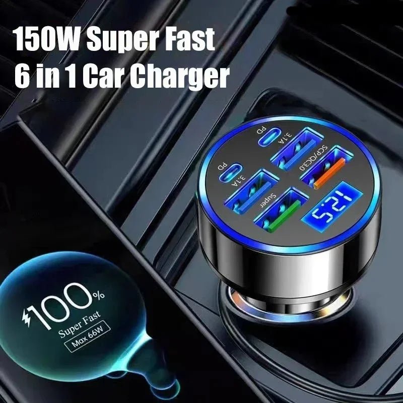 350W Car Charger USB PD QC3.0 USB C Car Phone Charger Type C Adapter for iPhone Samsung Huawei Xiaomi Quick Charge ﻿ - SmartBox Pro