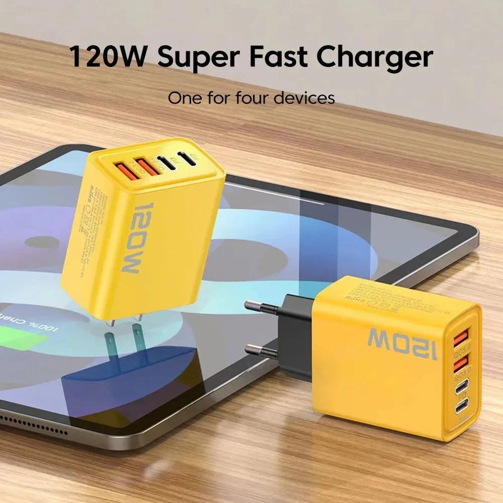 4 Ports USB C PD Charger Quick Charge 3.0 Type C USB Phone Chargers Fast Charging Adapter For iPhone 16 15 Samsung Xiaomi Huawei - SmartBox Pro