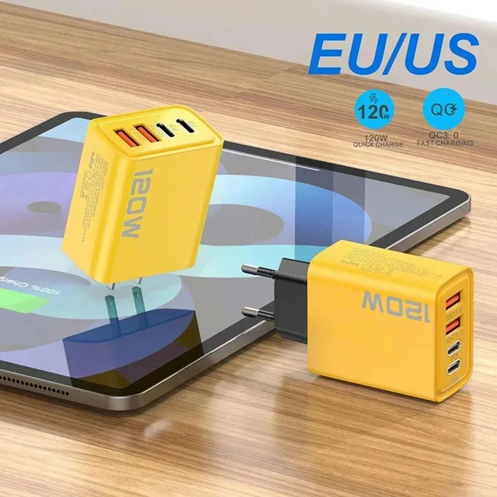 4 Ports USB C PD Charger Quick Charge 3.0 Type C USB Phone Chargers Fast Charging Adapter For iPhone 16 15 Samsung Xiaomi Huawei - SmartBox Pro