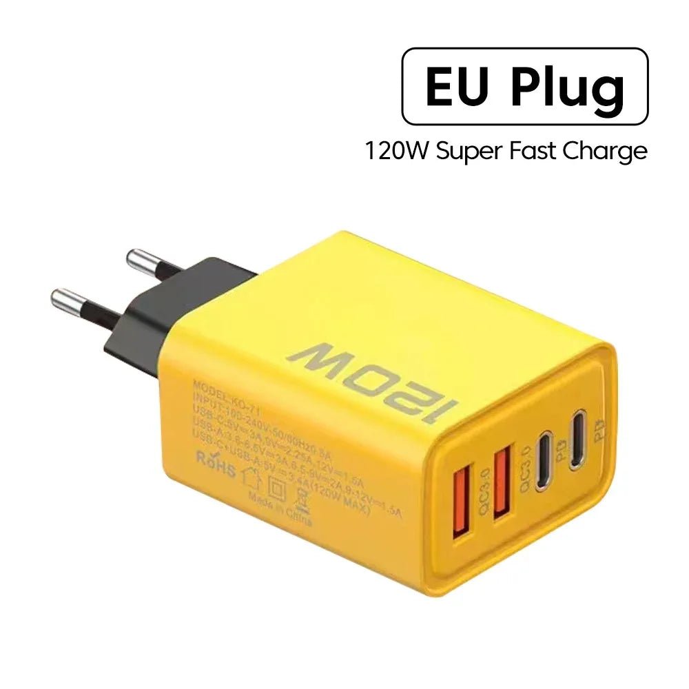 4 Ports USB C PD Charger Quick Charge 3.0 Type C USB Phone Chargers Fast Charging Adapter For iPhone 16 15 Samsung Xiaomi Huawei - SmartBox Pro