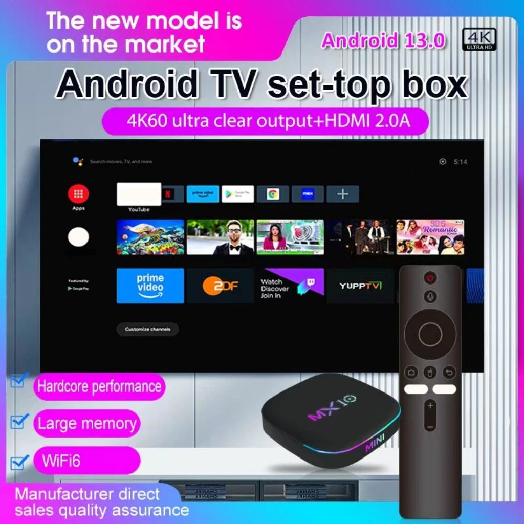 Android16 Smart Home Theater TV Box AllwinnerH313 Google Assistant Netflix Streaming BluetoothMedia Player 8G128G 2.4G5G Wifi Z4 - SmartBox Pro