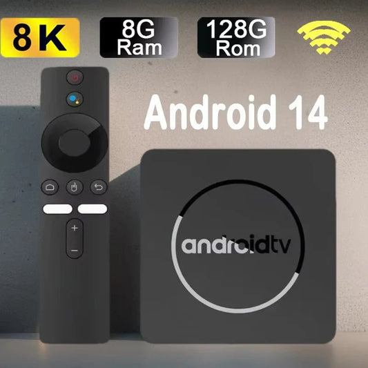 Q10 Android14 Smart TV Box 8K HDR10+ Q96 Allwinner H313 128G Dual Wifi BT5.0 Set Top Box Media Player Goog Voice Assistant IPTV - SmartBox Pro