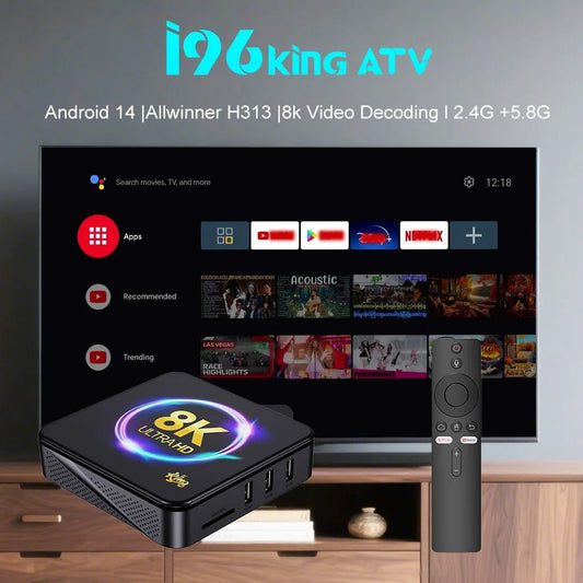 Velec Android 14 TV Box 8K Video Decoding 8K Streaming Media Player with Dual-Band WiFi Quad-Core Processor For Netflix YouTube - SmartBox Pro