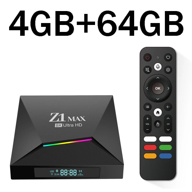 Z1 Max TV Box Android 15 IPTV Allwinner H618 Quad Core 4G 5G Dual WiFi HD 8K 4K Media Player BT 5.0 Support Voice Remote TV Box - SmartBox Pro