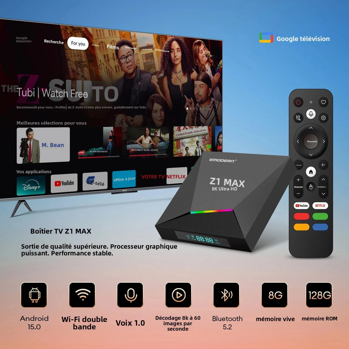 Z1 Max TV Box Android 15 IPTV Allwinner H618 Quad Core 4G 5G Dual WiFi HD 8K 4K Media Player BT 5.0 Support Voice Remote TV Box - SmartBox Pro