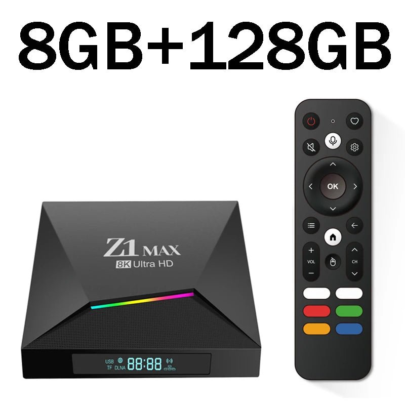 Z1 Max TV Box Android 15 IPTV Allwinner H618 Quad Core 4G 5G Dual WiFi HD 8K 4K Media Player BT 5.0 Support Voice Remote TV Box - SmartBox Pro